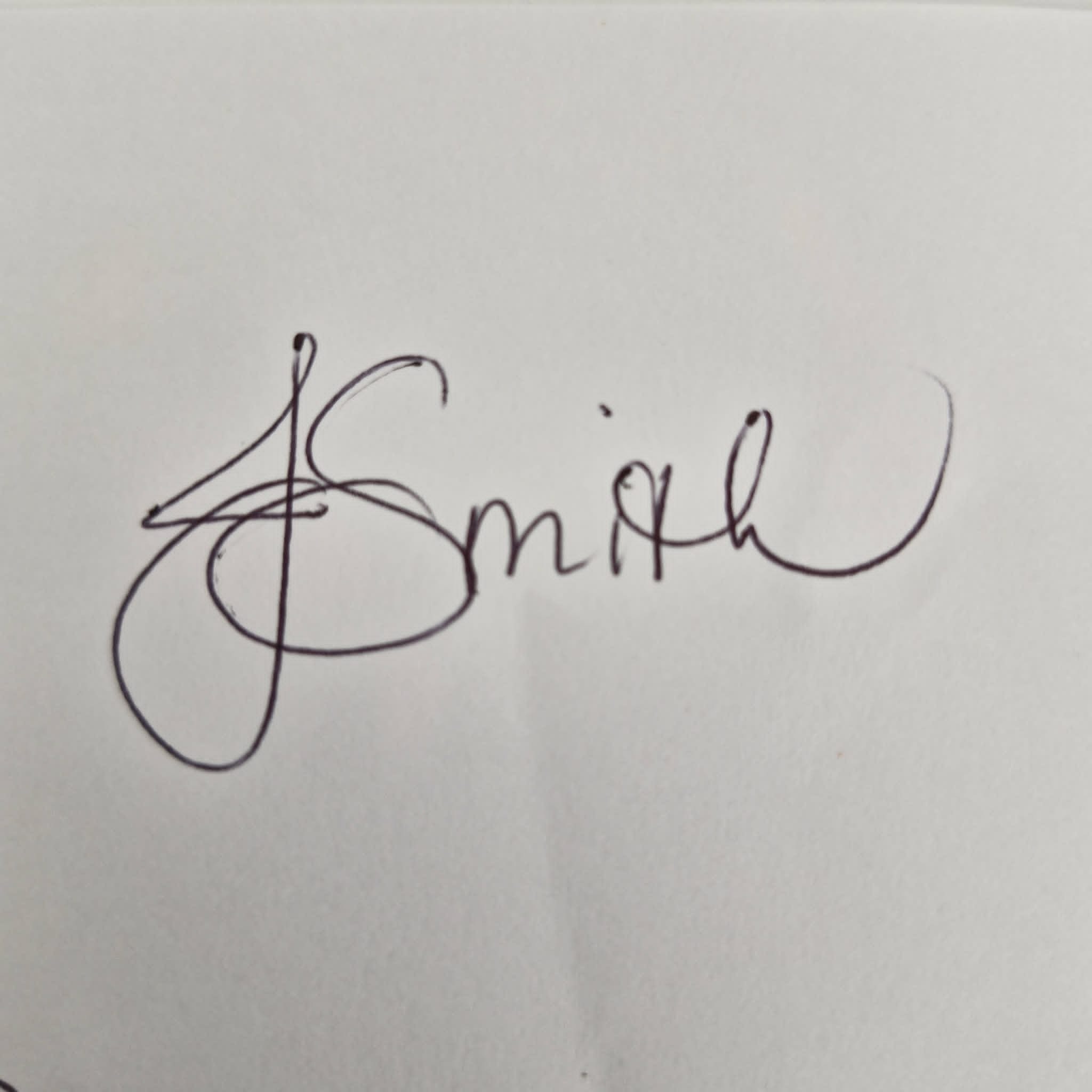 Example of a well-photographed signature
